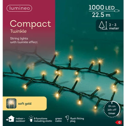 1000 LED Compact Lights (soft gold)