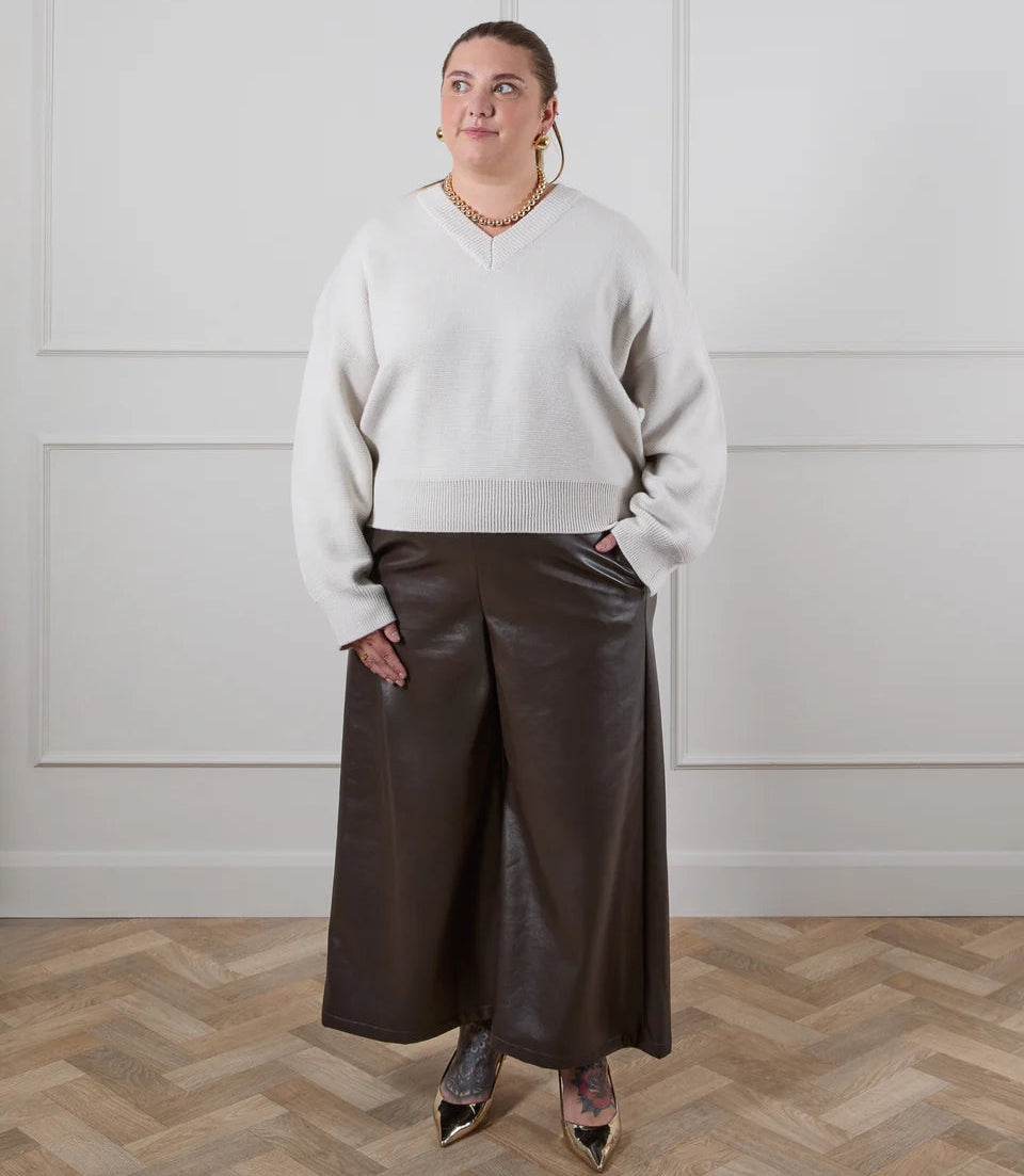 Darcy Faux Leather Trouser Brown