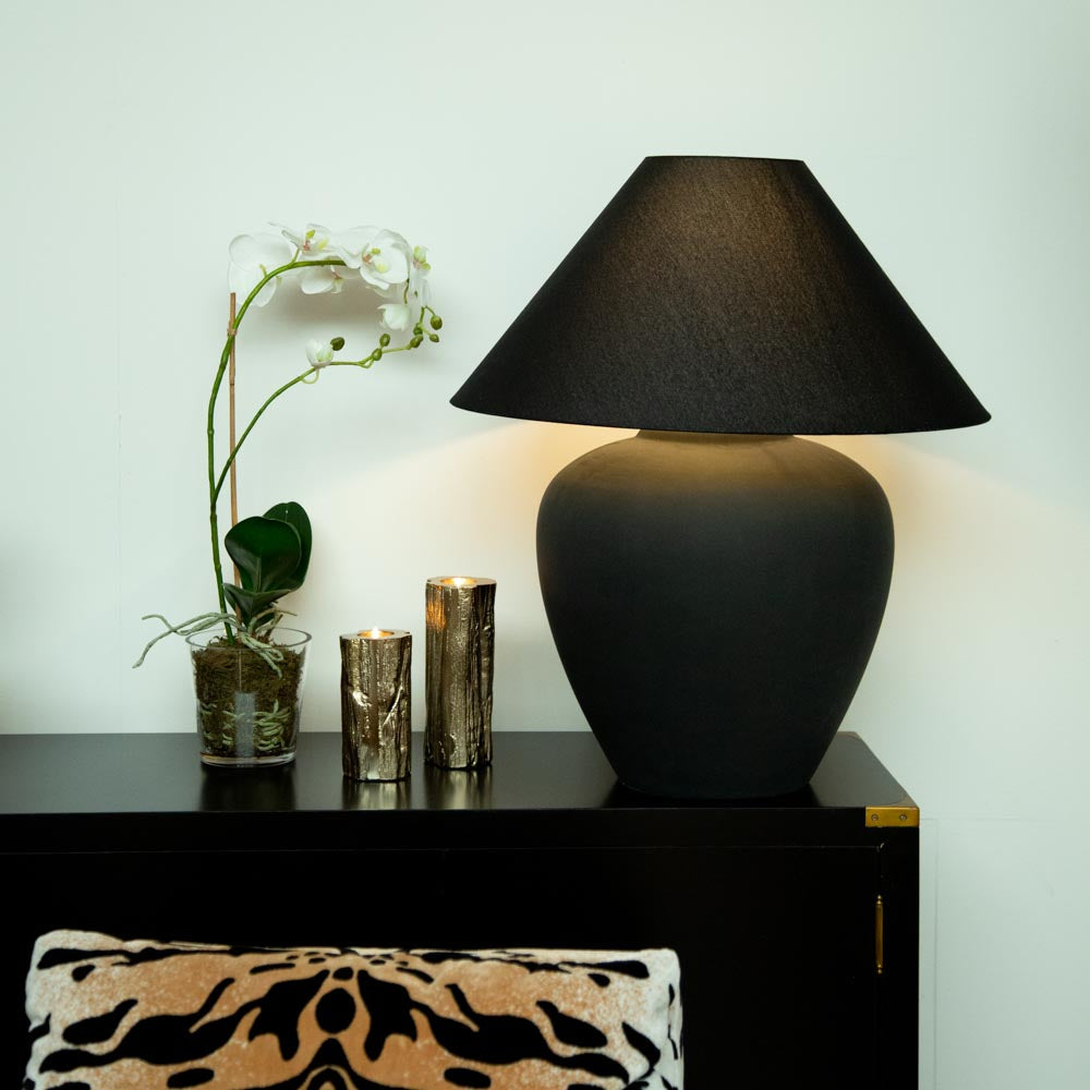 Luxe Black Ceramic Table Lamp
